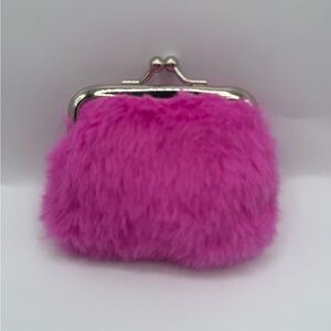 Fuzzy Pink Coin Purse